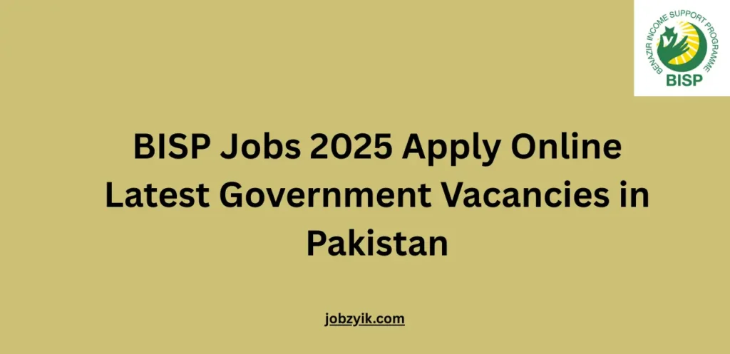 BISP Jobs 2025 Apply Online Latest Government Vacancies in Pakistan